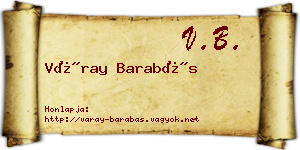 Váray Barabás névjegykártya